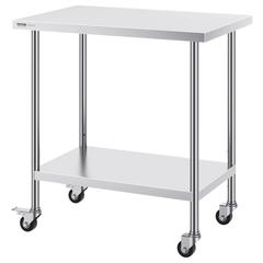 610x910mm Stainless Steel Food Prep Table with Wheels