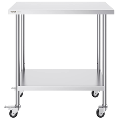 610x910mm Stainless Steel Food Prep Table with Wheels
