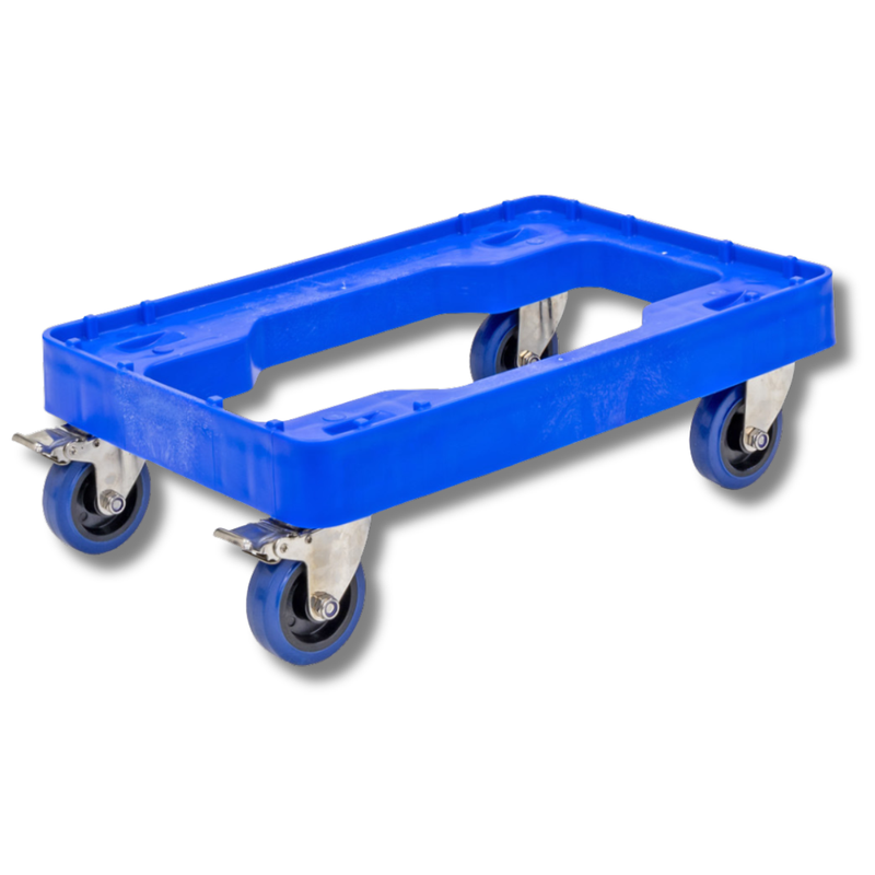615 x 405 x 190mm Enviro Dolly with Stainless Steel Castors - Blue-Hammerox Industrial