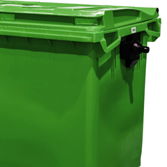 660L Green Plastic Wheelie Bin Flat Lid-Hammerox Industrial