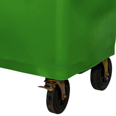 660L Green Plastic Wheelie Bin Flat Lid-Hammerox Industrial