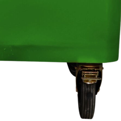660L Green Plastic Wheelie Bin Flat Lid-Hammerox Industrial
