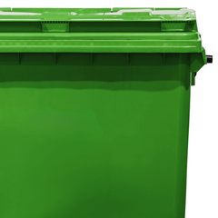 660L Green Plastic Wheelie Bin Flat Lid-Hammerox Industrial