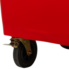 660L Red Plastic Wheelie Bin Flat Lid-Hammerox Industrial
