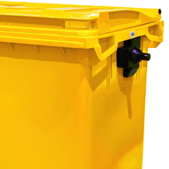 660L Yellow Plastic Wheelie Bin Flat Lid-Hammerox Industrial