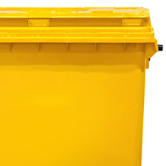 660L Yellow Plastic Wheelie Bin Flat Lid-Hammerox Industrial