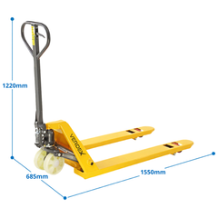 685mm 2000kg Standard Pallet Truck Nylon Wheels-Hammerox Industrial