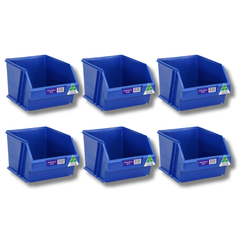 6L Stor-Pak No.60 Storage Bin 200 x 275 x 165mm Blue 6 Pack-Hammerox Industrial