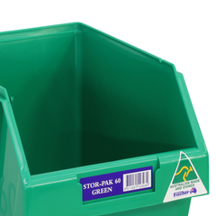 6L Stor-Pak No.60 Storage Bin 200 x 275 x 165mm Green 6 Pack-Hammerox Industrial