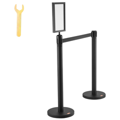 6 Pack Crowd Control Stanchions with Sign Holder & Belts