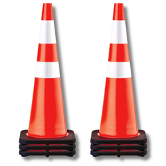 6 Piece 36" Traffic Safety Cones Reflective