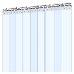 6 Piece PVC Strip Curtain 2.1x0.9x0.002m