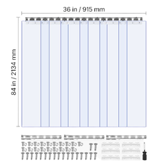 6 Piece PVC Strip Curtain 2.1x0.9x0.002m