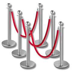 6 Piece Rope Stanchion Set Crowd Control
