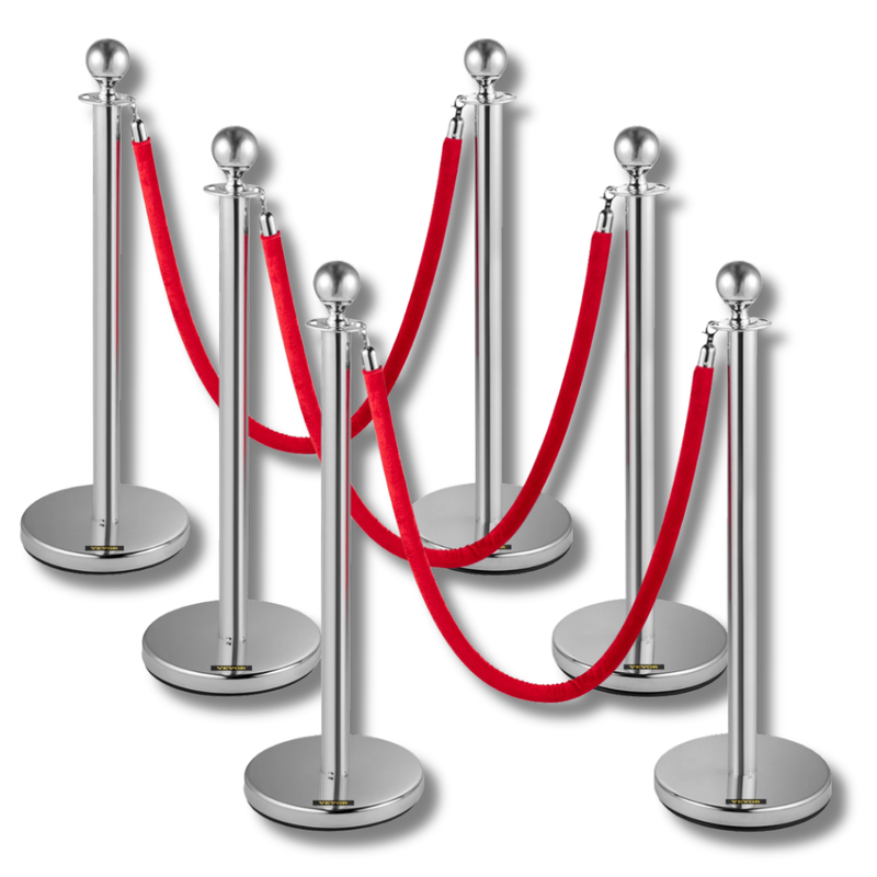 6 Piece Rope Stanchion Set Crowd Control