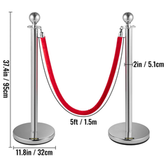 6 Piece Rope Stanchion Set Crowd Control