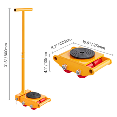 6 Ton Machinery Skate Dolly with Handle