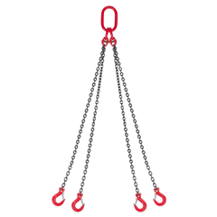 6.3mm x 1.5m Chain Sling 4 Leg Hooks 2993kg Capacity-Hammerox Industrial