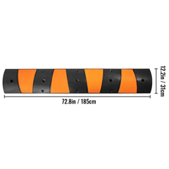 6ft Modular Rubber Speed Bump with End Caps-Hammerox Industrial