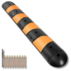 6ft Modular Rubber Speed Bump with End Caps-Hammerox Industrial