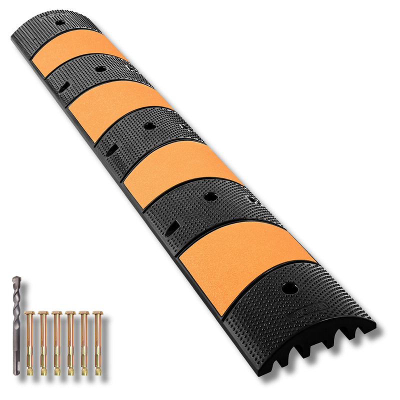 6ft Modular Rubber Speed Bump 2 Channel