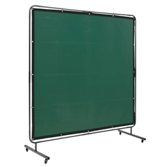 6x6ft Welding Screen with Frame on Wheels - Green-Hammerox Industrial
