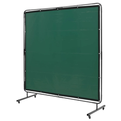6x6ft Welding Screen with Frame on Wheels - Green-Hammerox Industrial