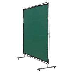 6x6ft Welding Screen with Frame on Wheels - Green-Hammerox Industrial