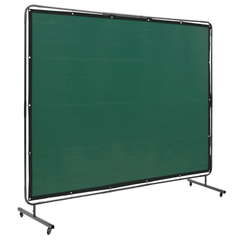 6x8ft Welding Screen with Frame on Wheels - Green-Hammerox Industrial