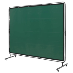 6x8ft Welding Screen with Frame on Wheels - Green