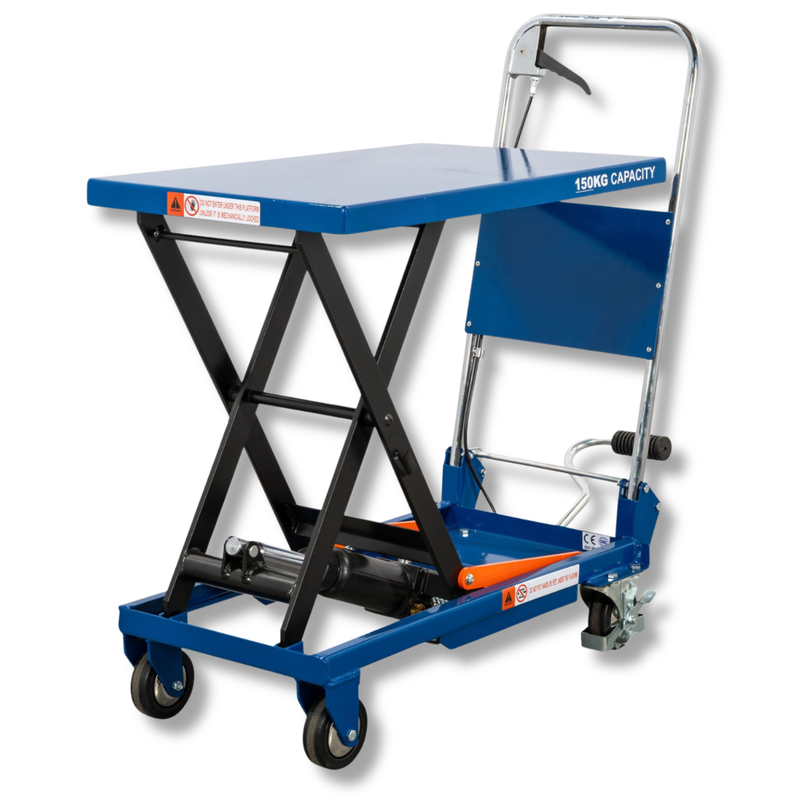 700 x 450mm 150kg Single Scissor Lift Trolley-Hammerox Industrial
