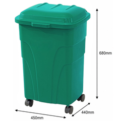 70L Green Garbage Bin-Hammerox Industrial