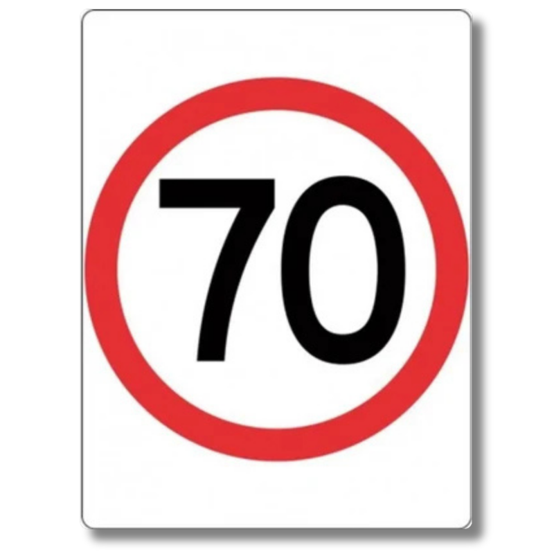 70km/h Speed Limit Sign Class 1 Reflective 600 x 800mm