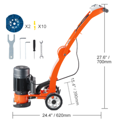 7" 2.0HP Concrete Floor Grinder Walk Behind Polisher