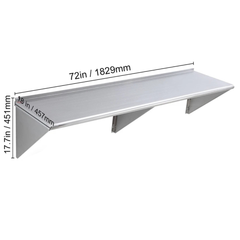 72x18" Stainless Steel Wall Shelf