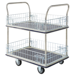 740 x 480mm 2 Tier Multi Purpose Cage Platform Trolley-Hammerox Industrial