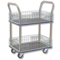 740 x 480mm 2 Tier Multi Purpose Cage Platform Trolley-Hammerox Industrial