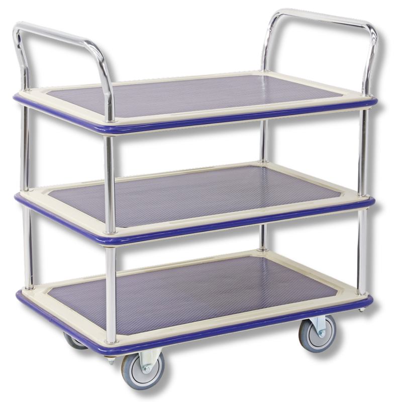 740 x 480mm 3 Tier Multi Purpose Platform Trolley-Hammerox Industrial