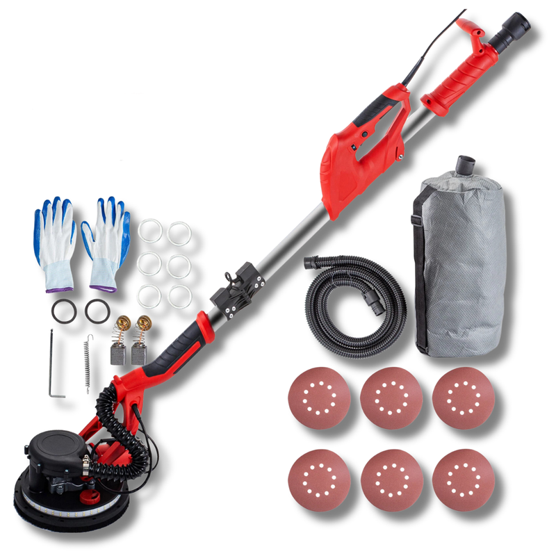 750W Electric Drywall Sander Foldable with Vacuum Bag & Light-Hammerox Industrial
