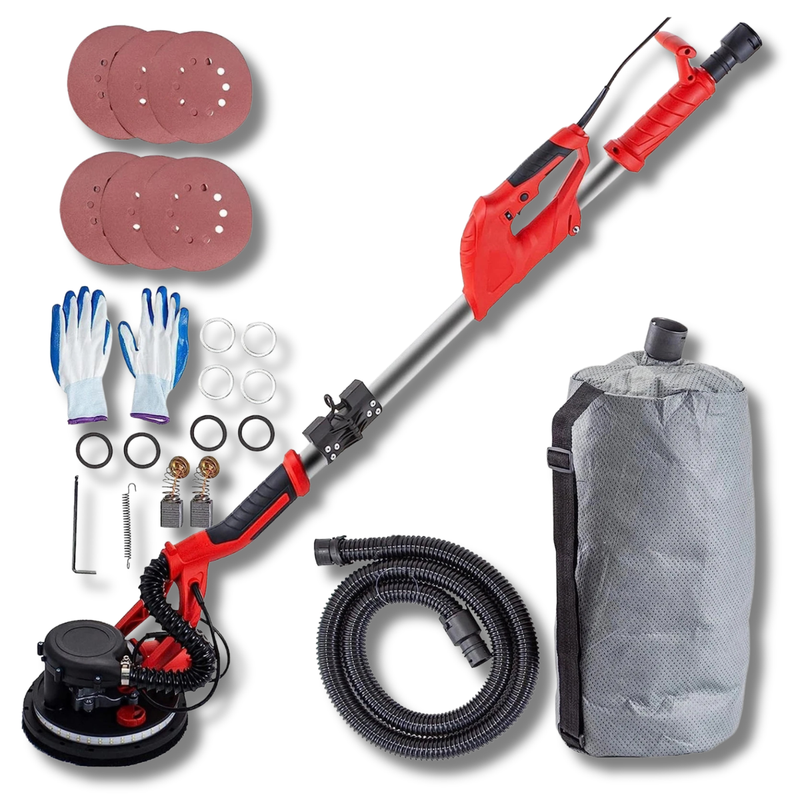 750W Electric Plasterboard Sander Foldable with Light & Vacuum Bag-Hammerox Industrial