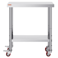 760x300mm Stainless Steel Food Prep Table with Wheels-Hammerox Industrial