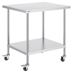 760x910mm Stainless Steel Food Prep Table with Wheels