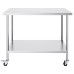 762x1524mm Stainless Steel Food Prep Table with Wheels