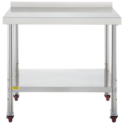762x610mm Stainless Steel Food Prep Table with Wheels