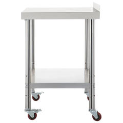 762x610mm Stainless Steel Food Prep Table with Wheels
