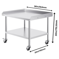 762x914mm Stainless Steel Food Prep Table with Wheels