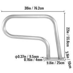 76x56cm Stainless Steel Pool Handrail with Base Plate