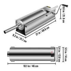 7L Horizontal Sausage Stuffer