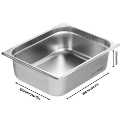 8 Pack 1/2 Size Hotel Pans 4" Deep Stainless Steel-Hammerox Industrial