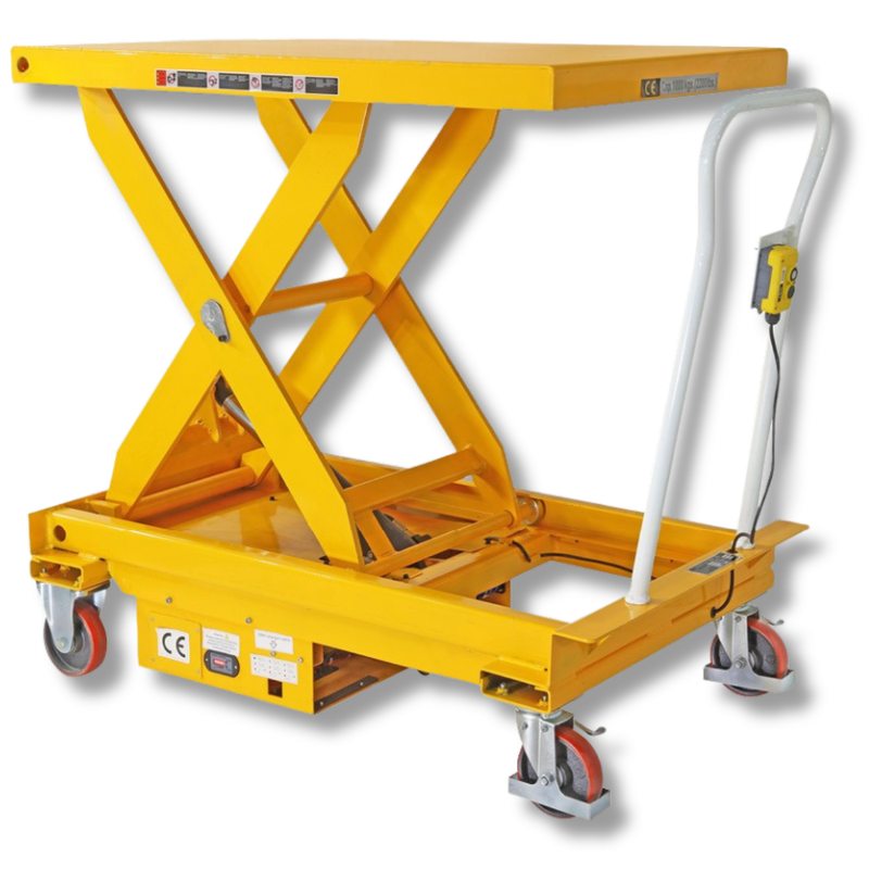 800 x 1200mm 1000kg Electric Single Scissor Lift Trolley-Hammerox Industrial